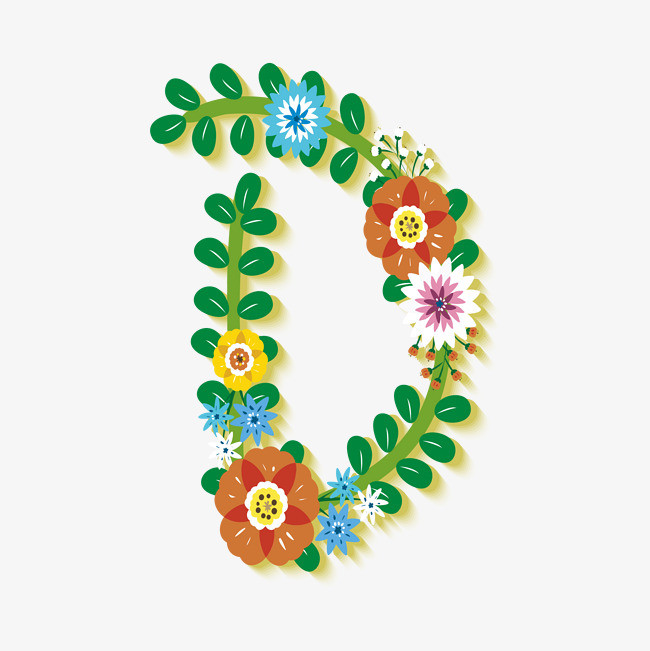 卡通手绘英文字母d