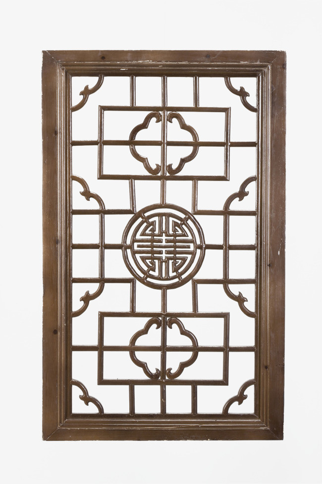 古代木工长方形窗户窗花