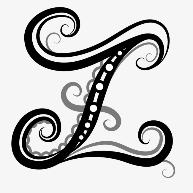 卡通欧式简约花纹英文艺术字母z【免抠元素png】-90设计网