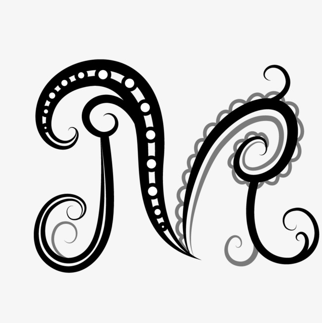 卡通英文字母字体m