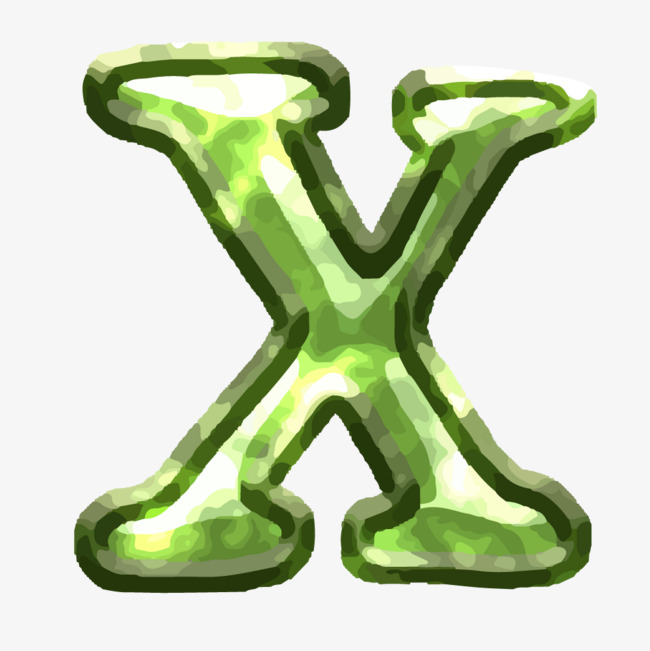 卡通手绘英文字母x