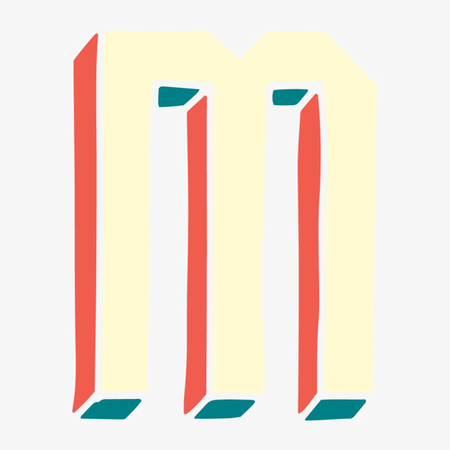 卡通手绘英文字母m