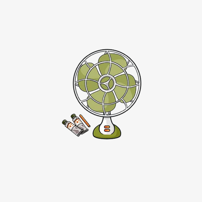 夏日卡通手绘清凉电风扇