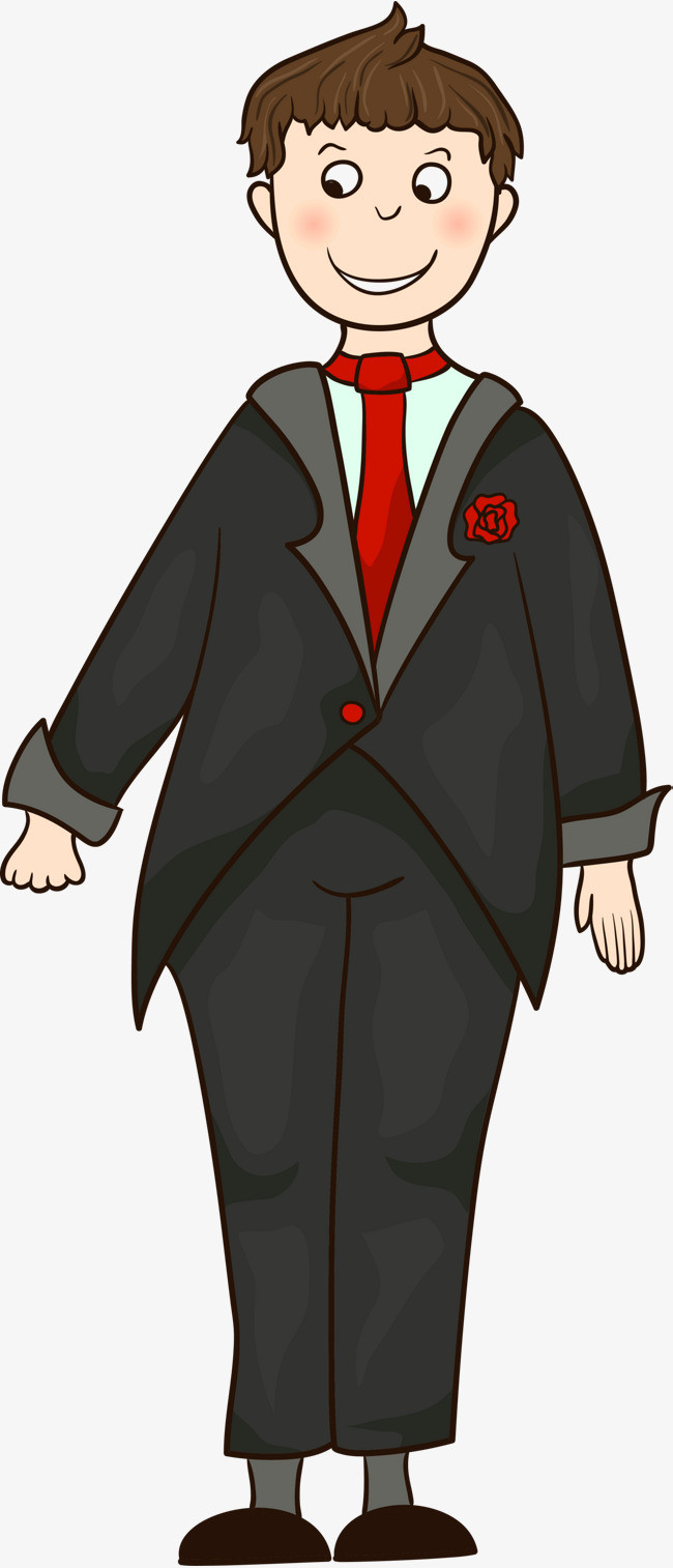 手绘矢量卡通可爱小清新婚礼结婚新郎新娘