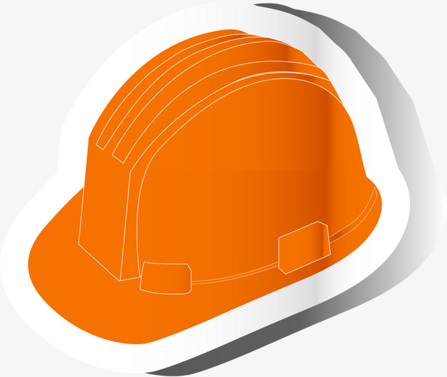 黄色卡通版的施工安全帽子