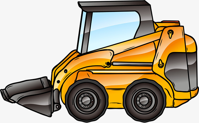 卡通手绘黄色的铲车