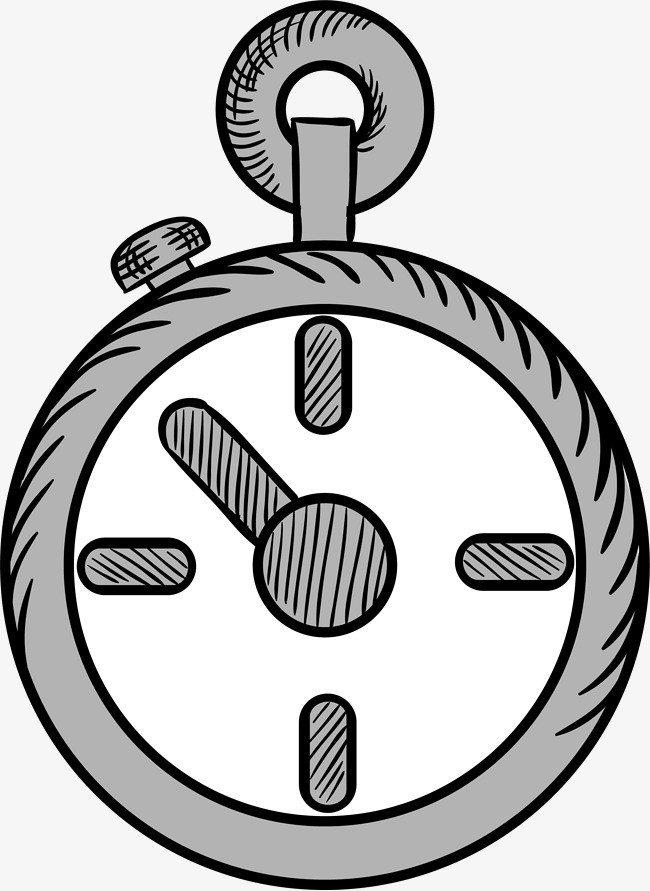 卡通灰色怀表简图