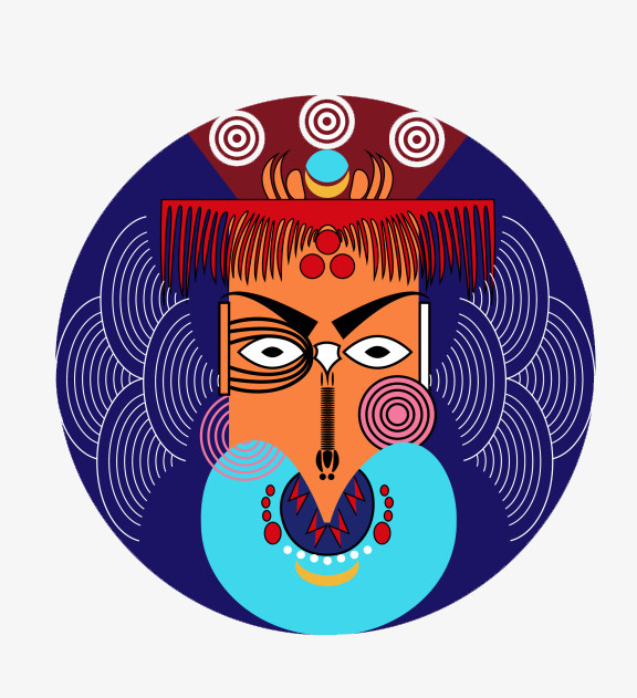 装饰插画原生态萨满法师