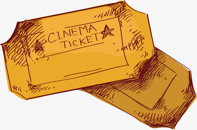 矢量图水彩古代电影票