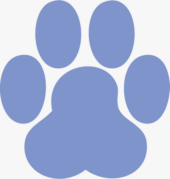 可爱卡通蓝色猫爪印矢量图