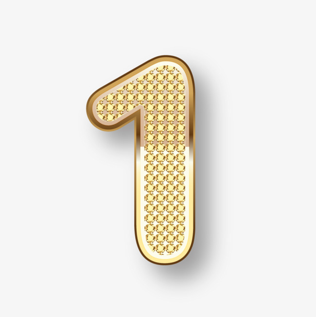 黄色卡通数字1艺术字