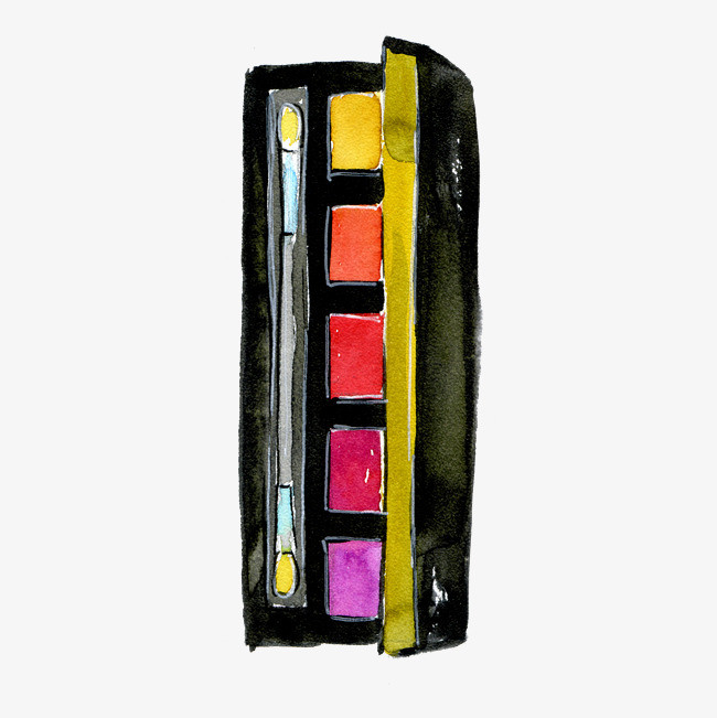 卡通眼影盒手绘图