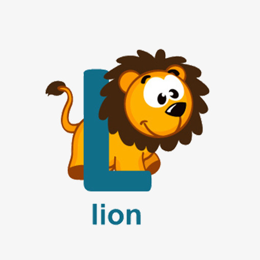 卡通动物狗狗小狮子可爱的动物学习矢量元素