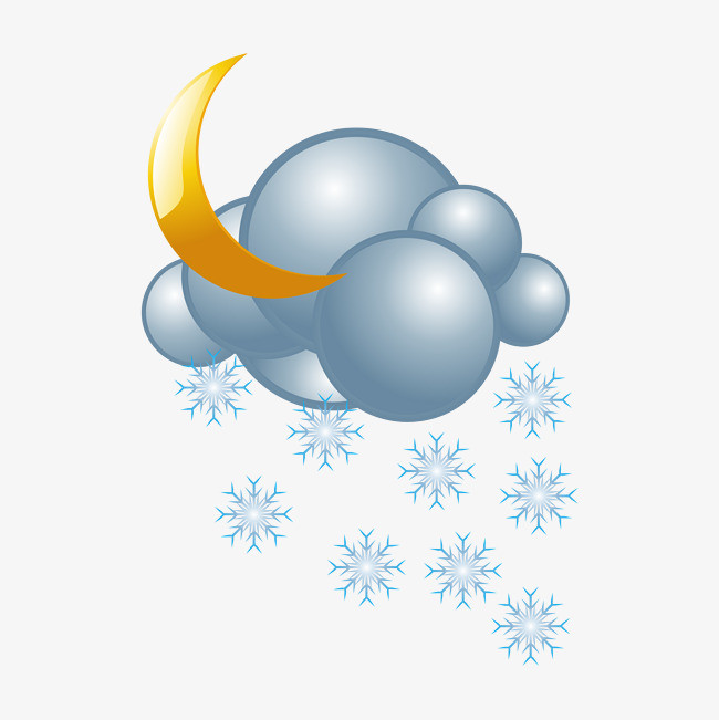 卡通手绘云彩雪花