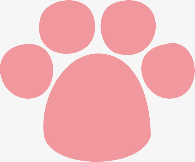 可爱卡通粉色猫爪印矢量图