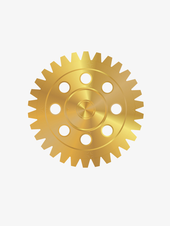 卡通手绘金色的齿轮