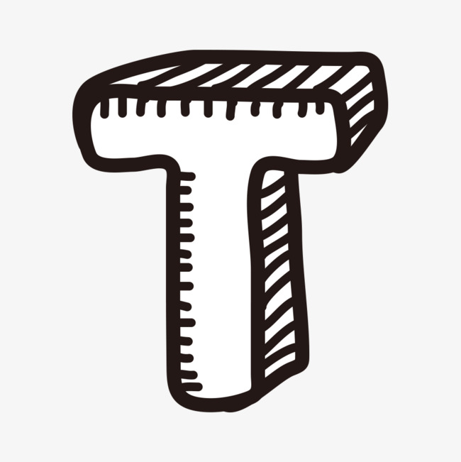 卡通手绘英文字母t