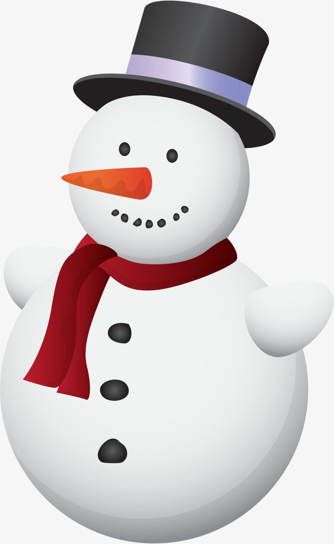 冬季呆萌白色雪人