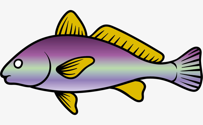 扁平风格彩色矢量鱼类