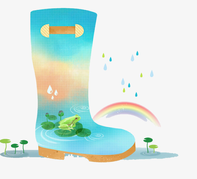 水彩卡通装饰插画雨鞋