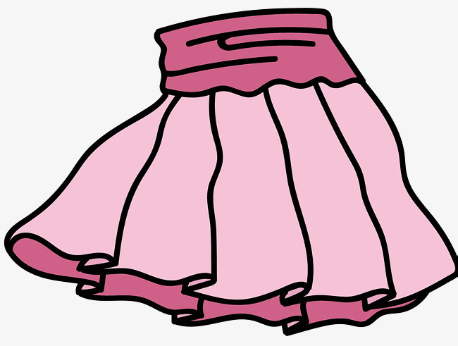 浅色卡通矢量百褶裙