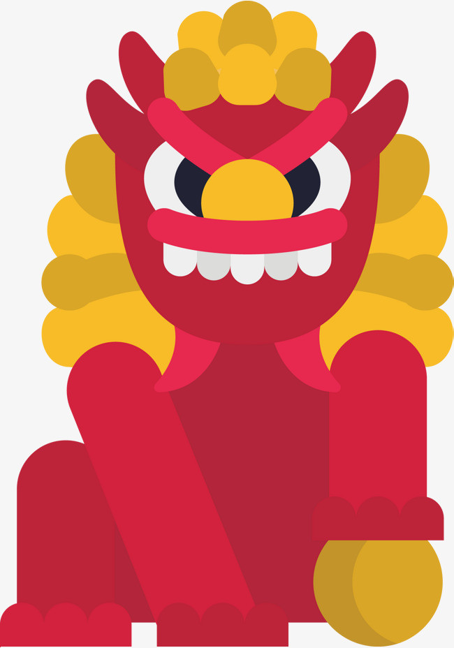 一个红色矢量狮子