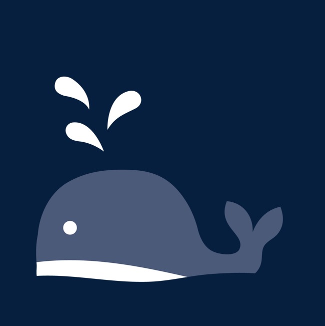 灰色鲸鱼卡通插画