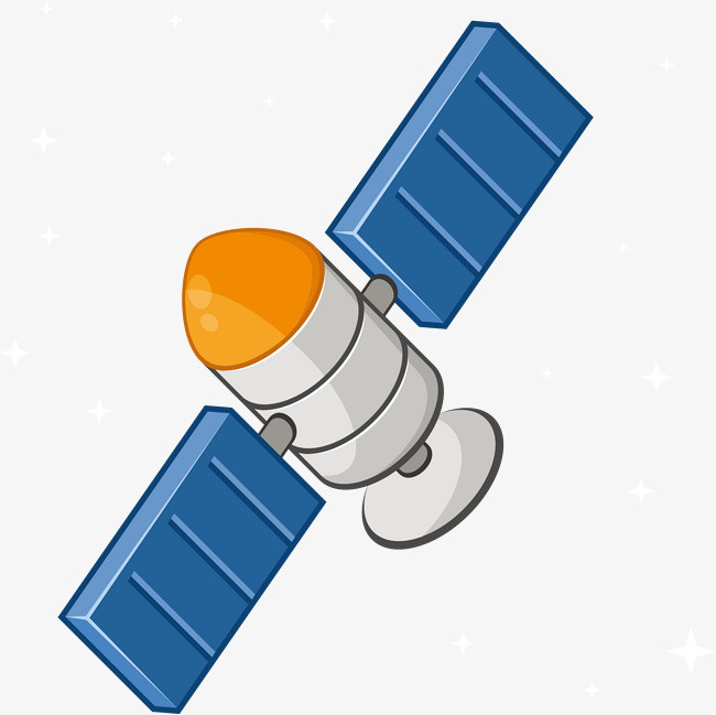 一个蓝色卡通卫星