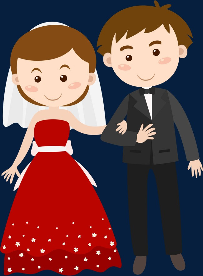 挽着手的新郎新娘