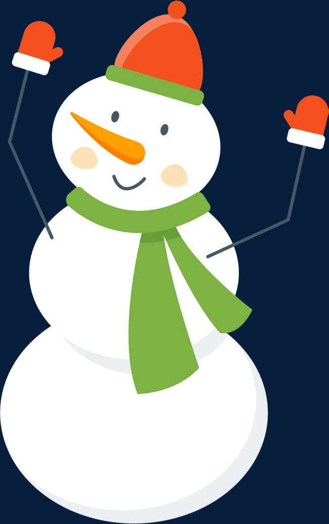 卡通手绘风格冬季可爱雪人装饰元素