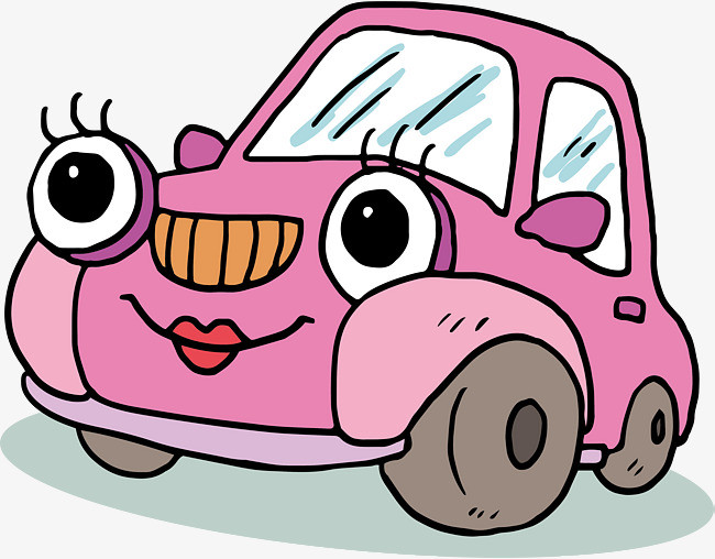 矢量红色小轿车卡通