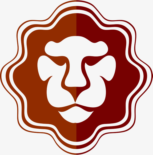 红色矢量狮子素材图