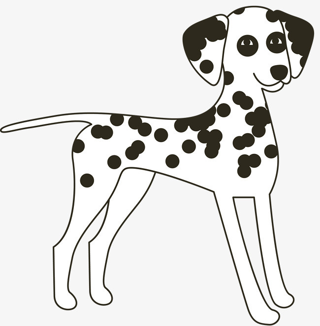 可爱手绘矢量斑点狗