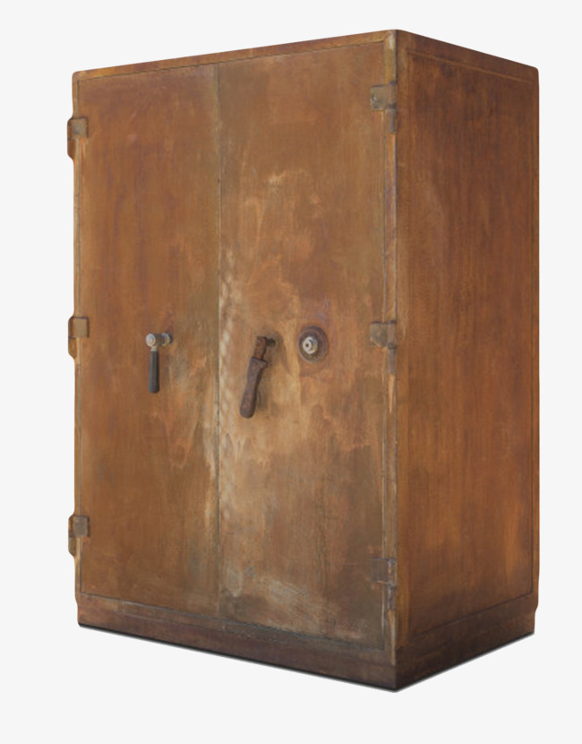 金属元素生锈的铁箱子实物