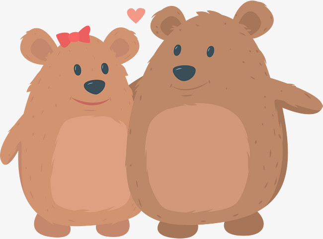 可爱卡通情侣大熊