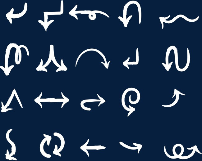 卡通白色指示符号矢量图