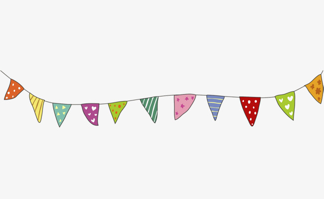 卡通彩色小旗免抠图