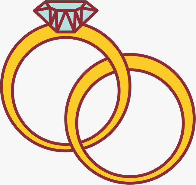 黄色卡通求婚钻戒