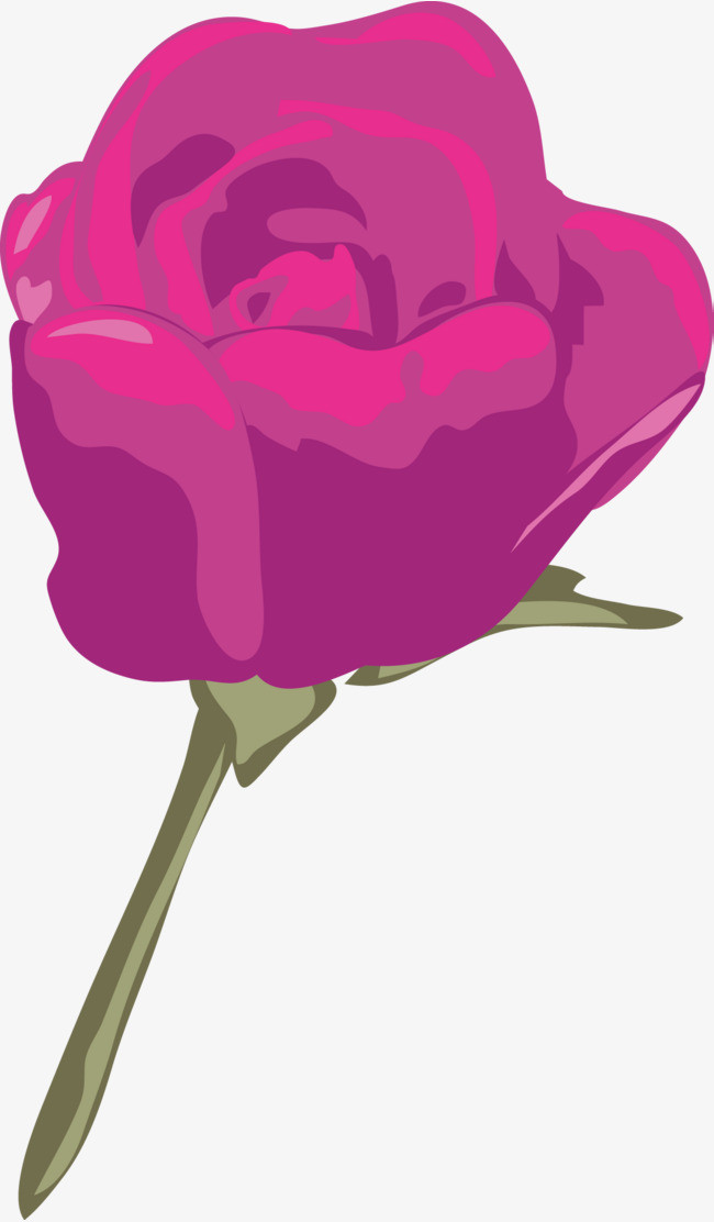 卡通手绘风格粉红色水彩玫瑰花瓣元素