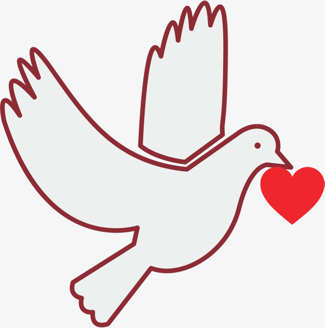 情人节白色鸽子爱心