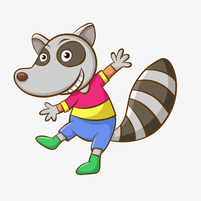 矢量卡通灰色狐狸