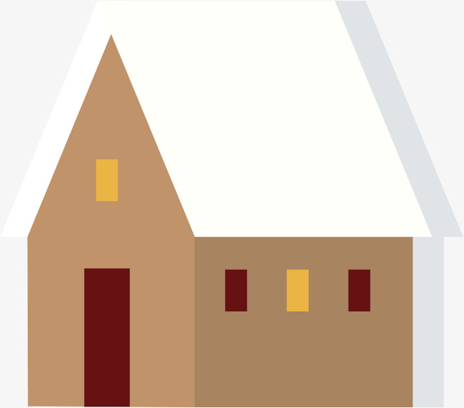 冬天卡通棕色房屋