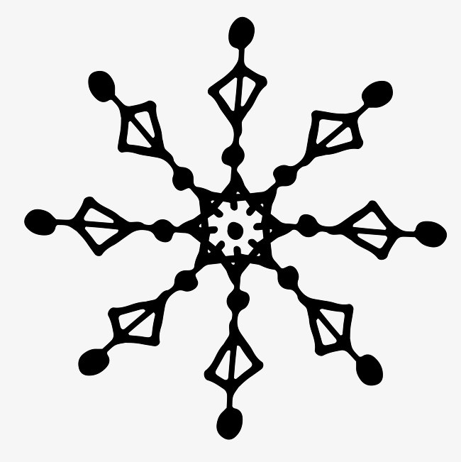 图片 装饰元素 > 【png】 黑色手绘雪花图案