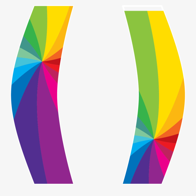 卡通手绘彩色的括号