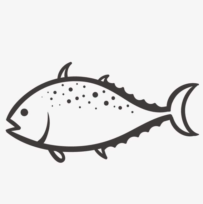 黑色线条手绘鱼儿