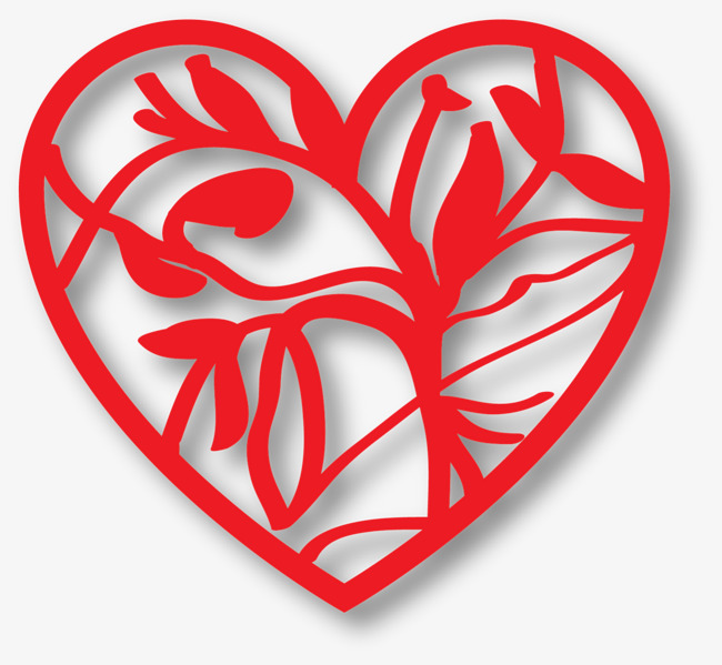 爱心红色古典中国风水墨印章装饰元素