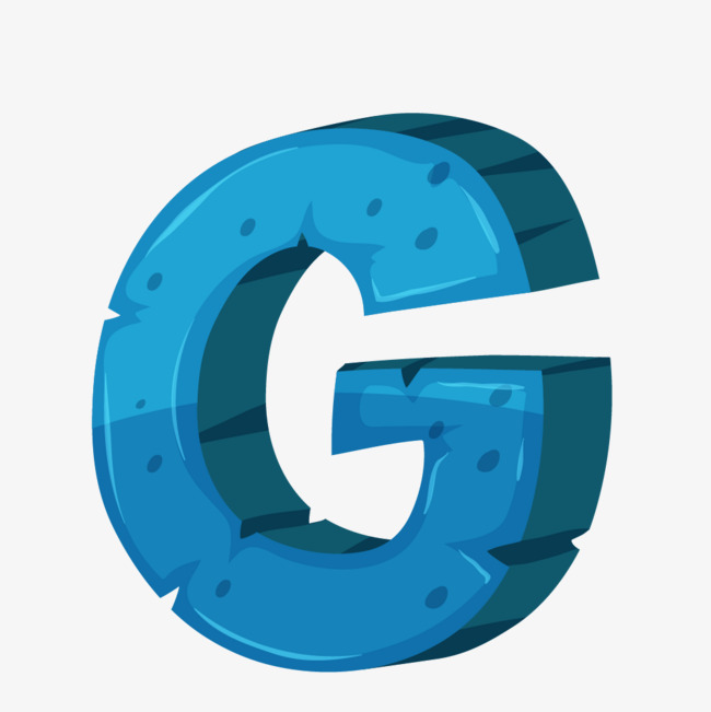 蓝色立体英文字母g