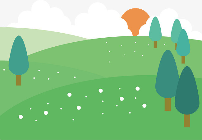 一个绿色卡通手绘山坡