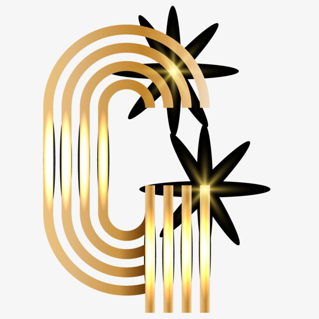 英文字母5g互联网金色质感艺术字