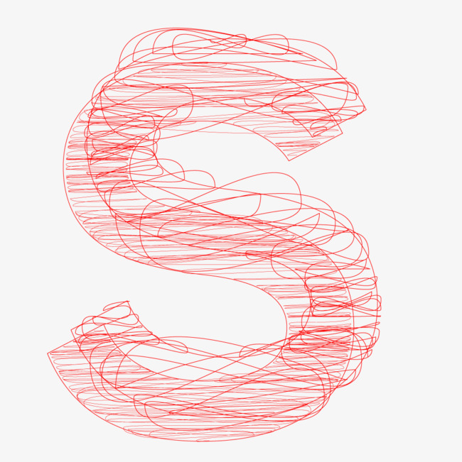 手绘线条英文字母s